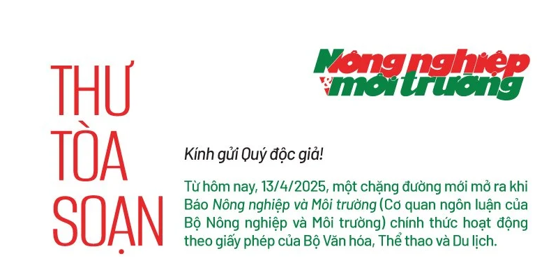 Thư Tòa soạn Báo Nông nghiệp và Môi trường