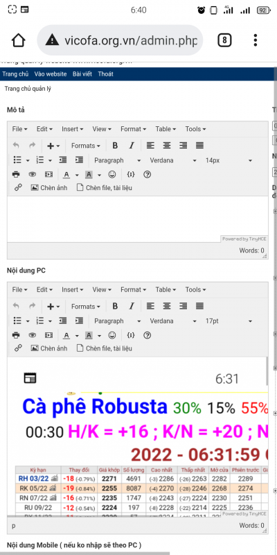 Giá cà phê trên sàn London và New York chốt phiên 18/2/2022